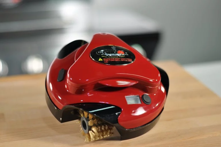 Grillbot takes six D rechargeable batteries and is available in black, blue, orange and red