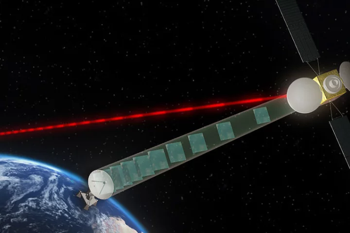 Lasers at the ready: An artist's impression of the EDRS, aka the SpaceDataHighway