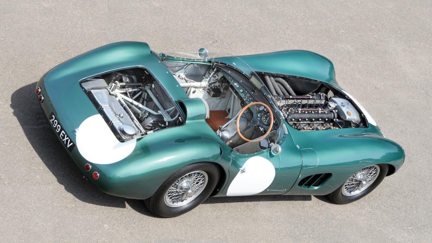 The first of just five DBR1 cars built. The RM Sotheby's press release calls it "the most important Aston Martin ever produced." Only five were made, and between them they won the 24 Hour of Le Mans and the World Sportscar Championship in 1959. The Aston Martin DBR1 is headed for auction at Monterey and expectations are of a sale price in excess of $20 million. See our extensive feature on this car.