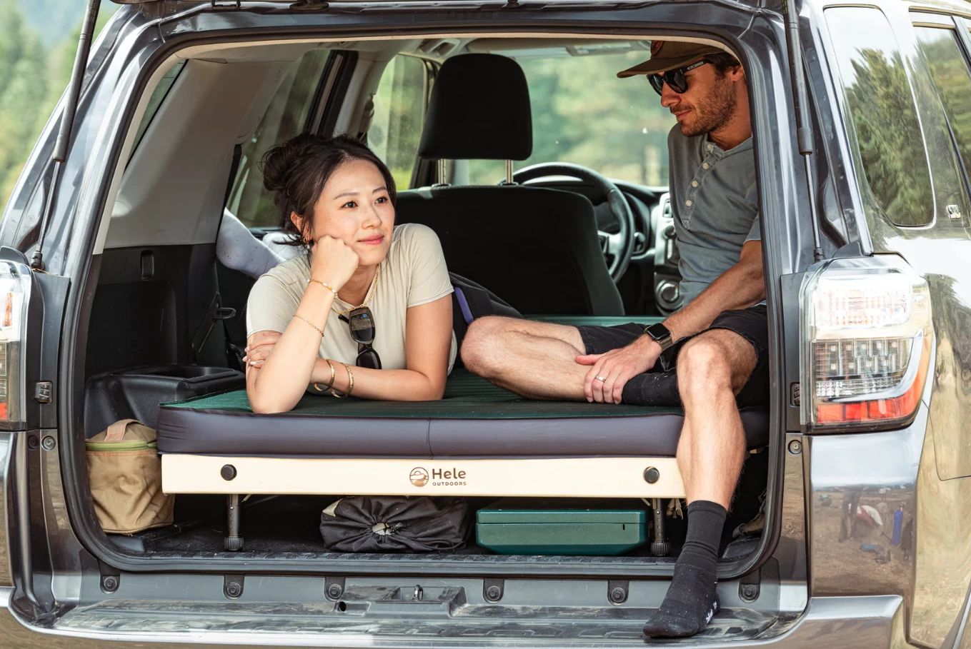 You won't necessarily want to spend as much time inside as in a large pop-up camper van, but there's no reason not to chill out on the Hele bed for a while