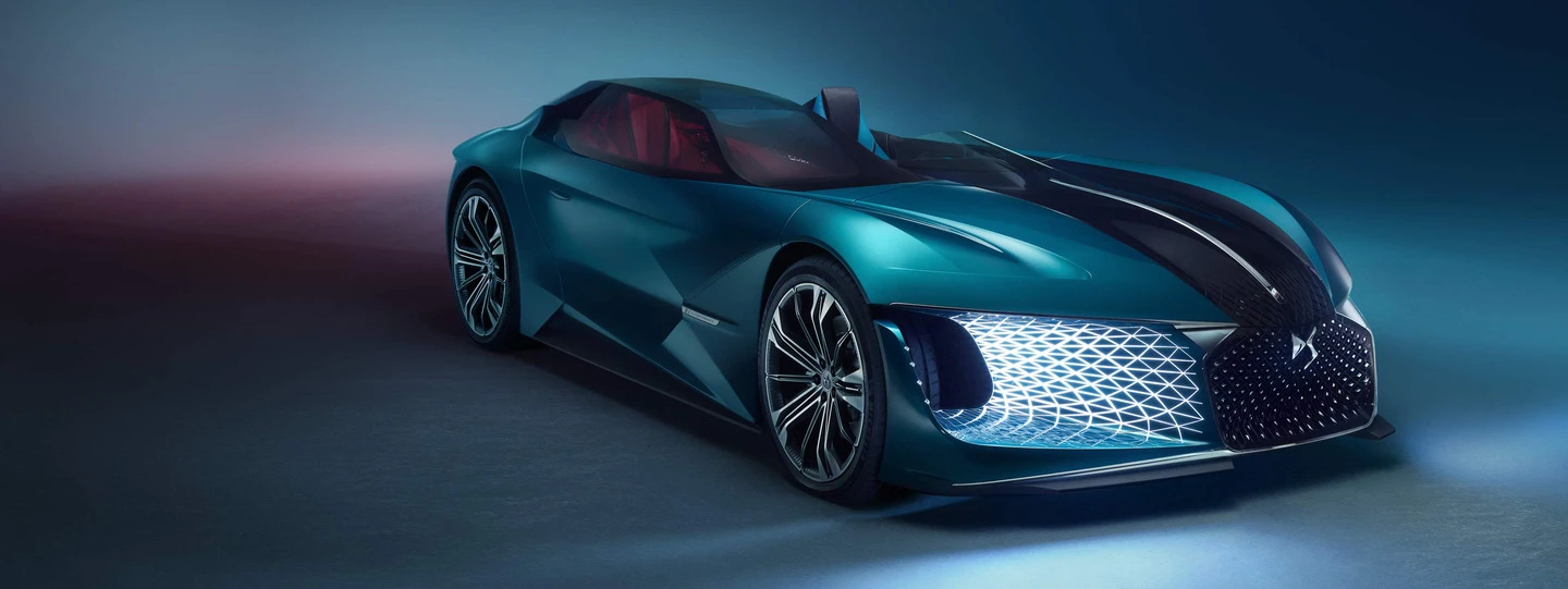 The DS X E-Tense is a bizarre, asymmetric, avant garde electric hypercar concept that puts the driver out in the wind, but keeps the passengers enclosed