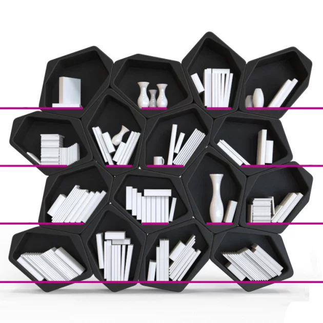 The unique shape of Build has been designed to ensure there are always flat surfaces available on which to place items