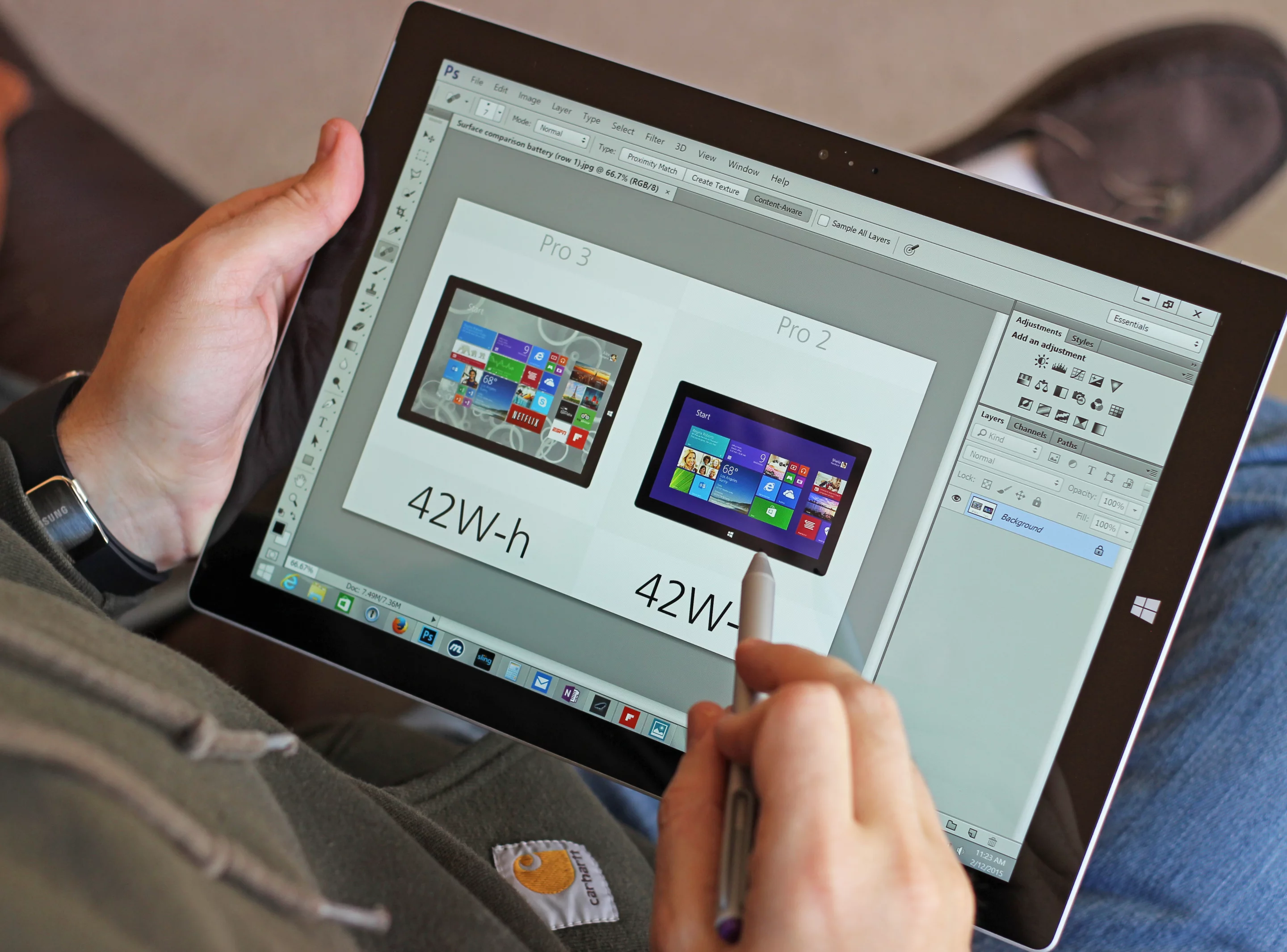 The Surface Pen in the Pro 3 is outstanding, and a great fit for Photoshop (Photo: Will Shanklin/Gizmag.com)