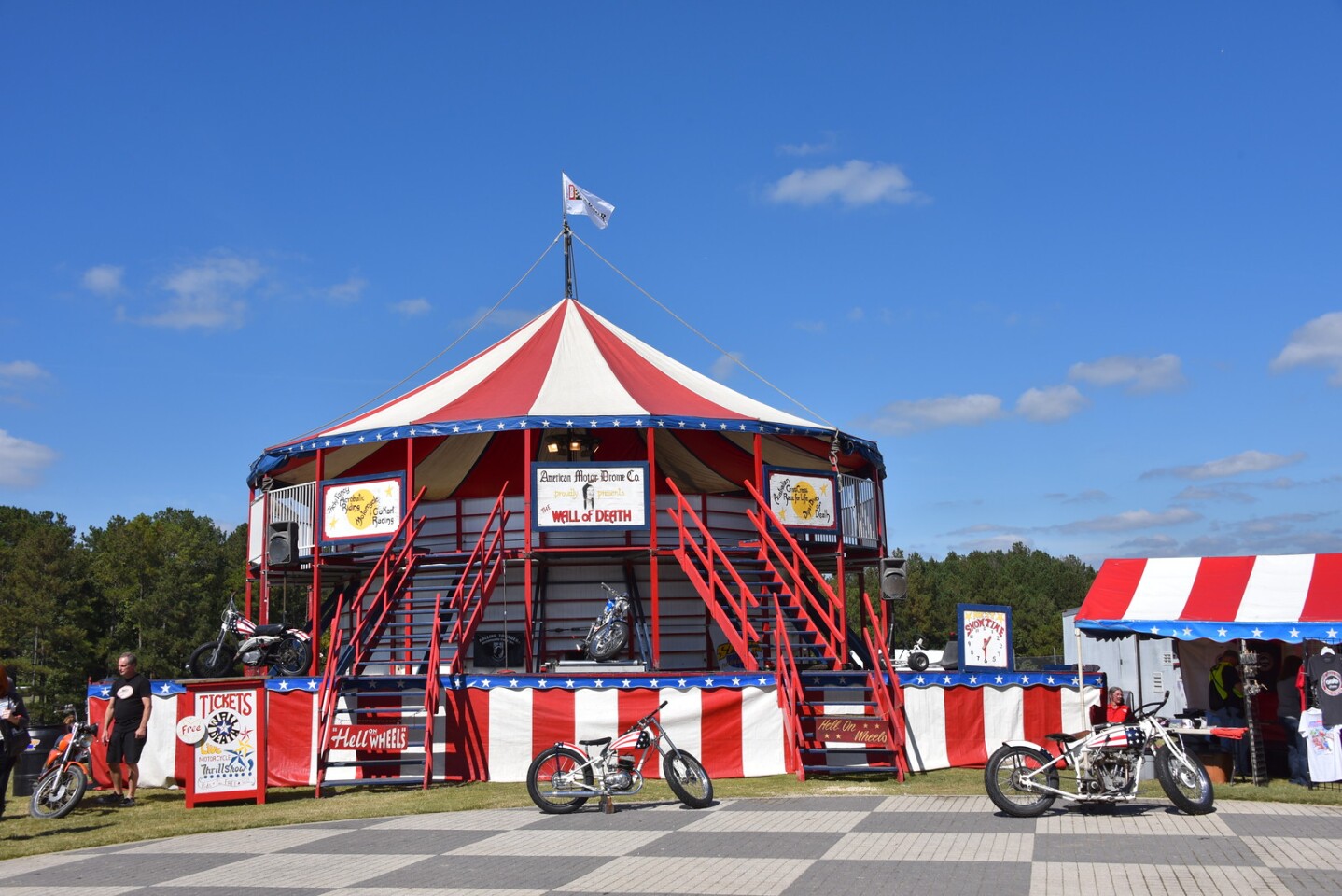 The "Wall of Death" emulates vintage board track racing