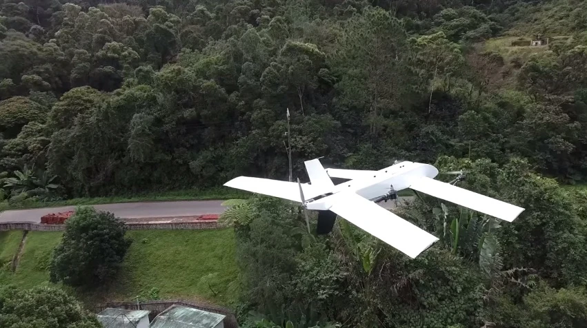 A drone approaches the Centre ValBio research station