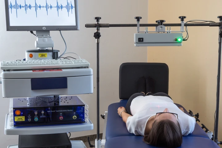 The radar-based heart-monitoring system in use