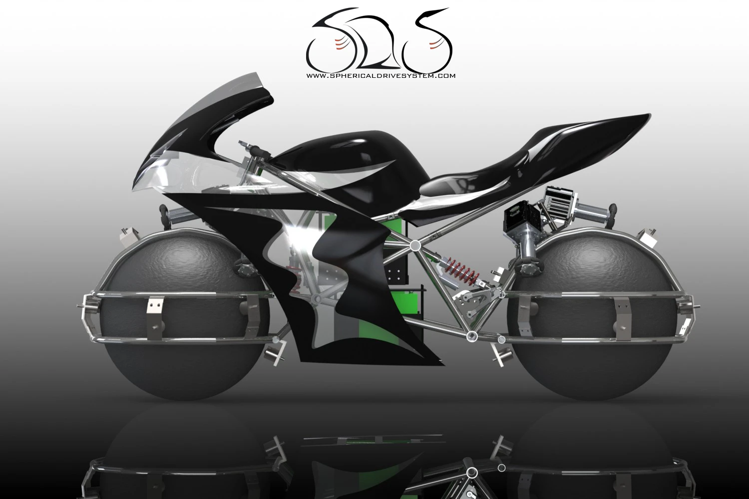 The SDS electric motorcycle that rides on spheres instead of wheels and features self-balancing technology