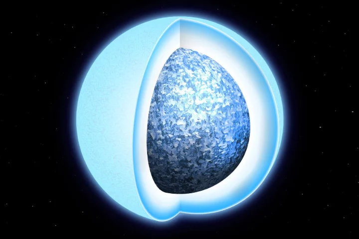 Artist's impression of a white dwarf undergoing crystallization