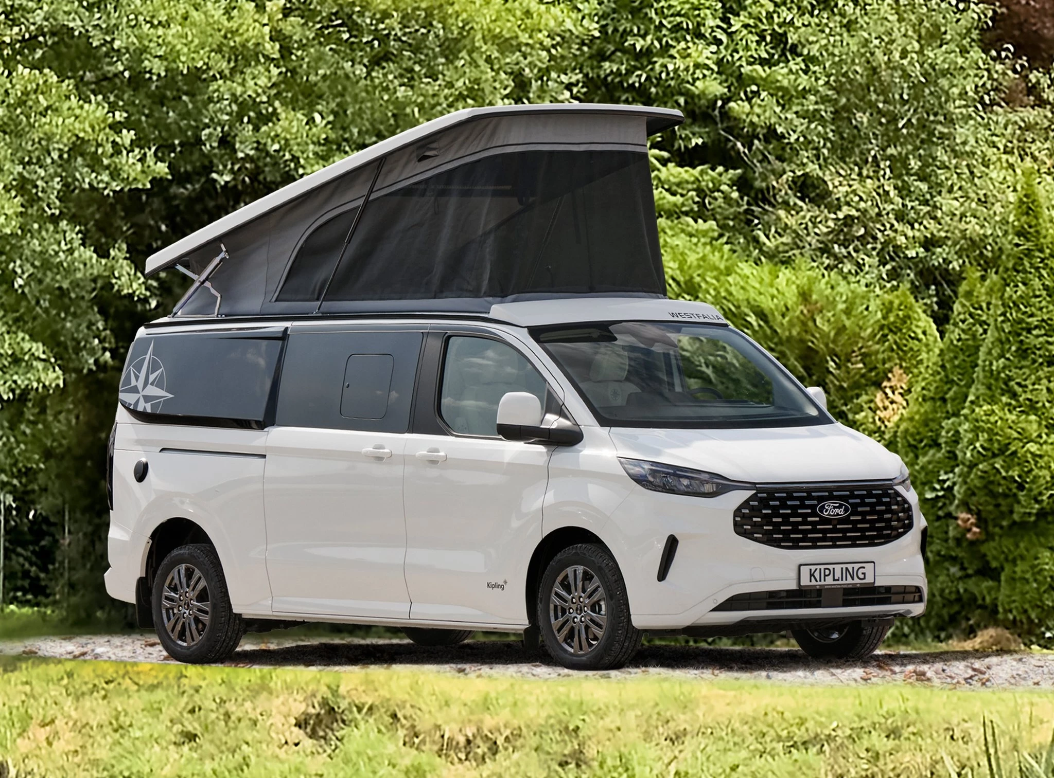 Westfalia gives the pop-up roof a panoramic wraparound mesh window for better views outside