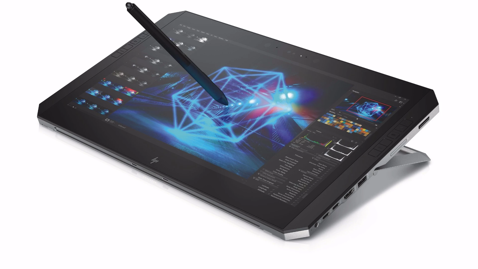 The ZBook x2's battery-free pen is described as HP's most accurate and expressive to date