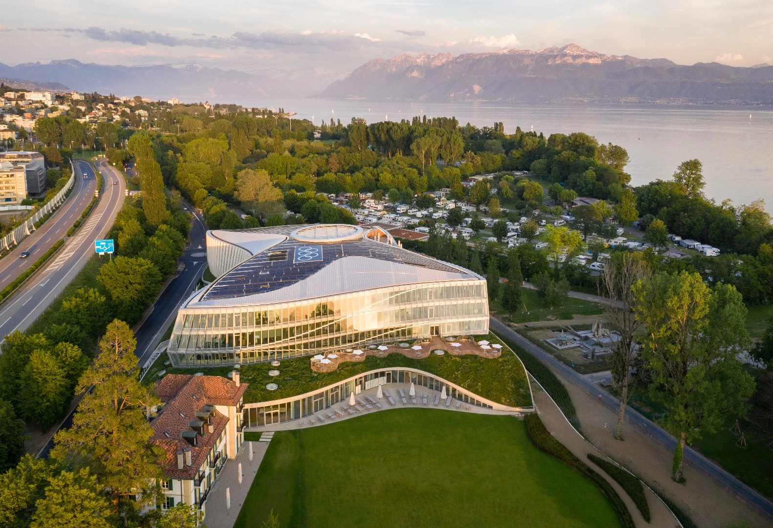 The Olympic House is located next to Lake Geneva