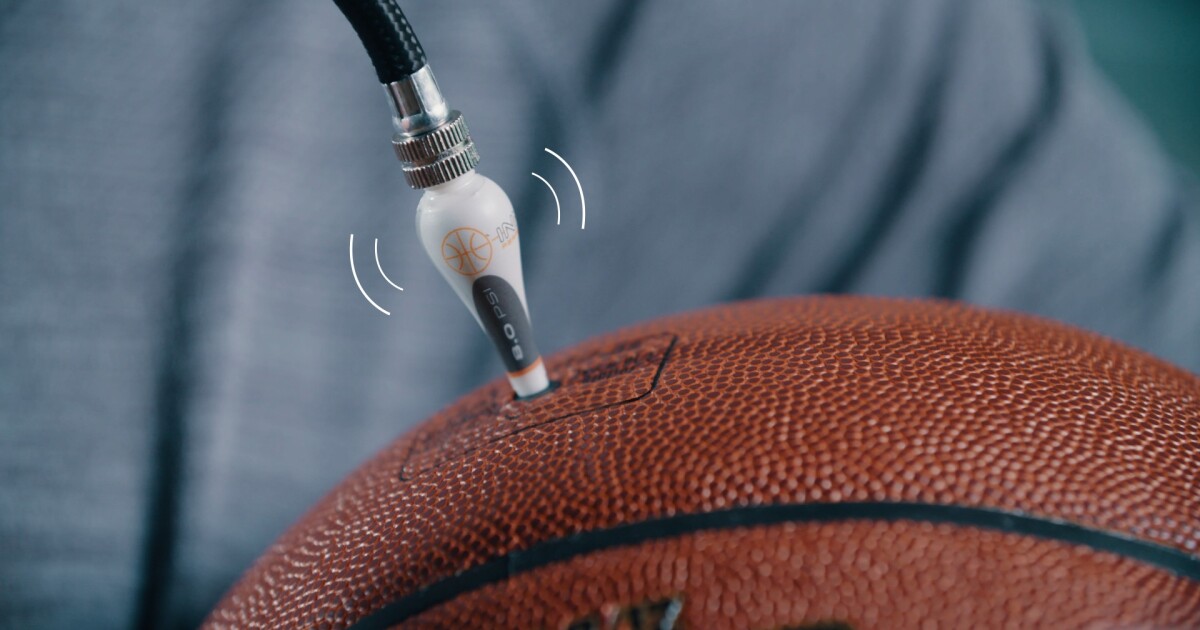 Pump needle gives you a whistle when the basketball's just right
