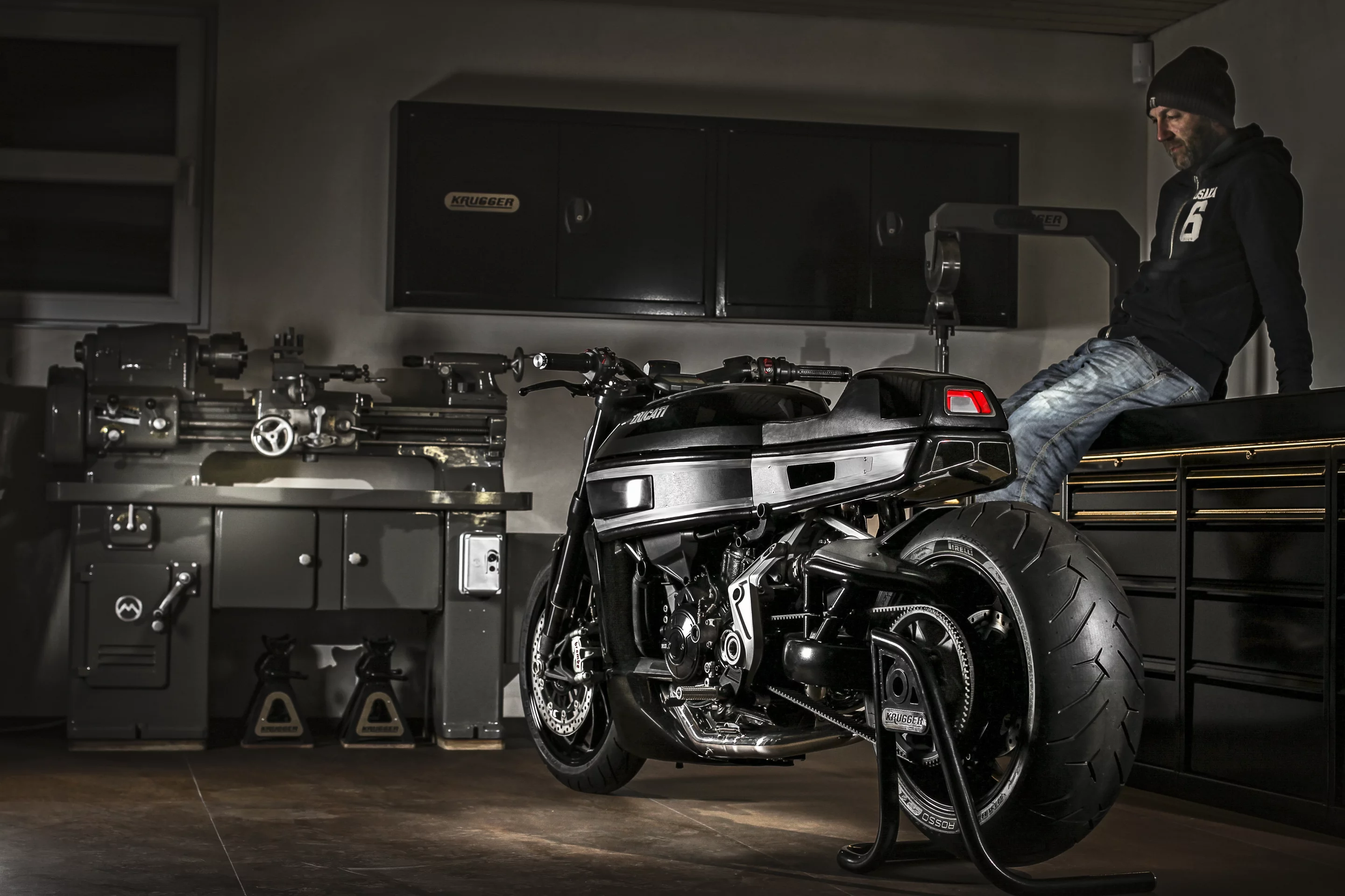 The Thiverval is a custom build based on a Ducati XDiavel by Freddie 'Krugger' Bertrand, the Belgian artisan who has twice won the AMD Custom Bike Building World Championship.