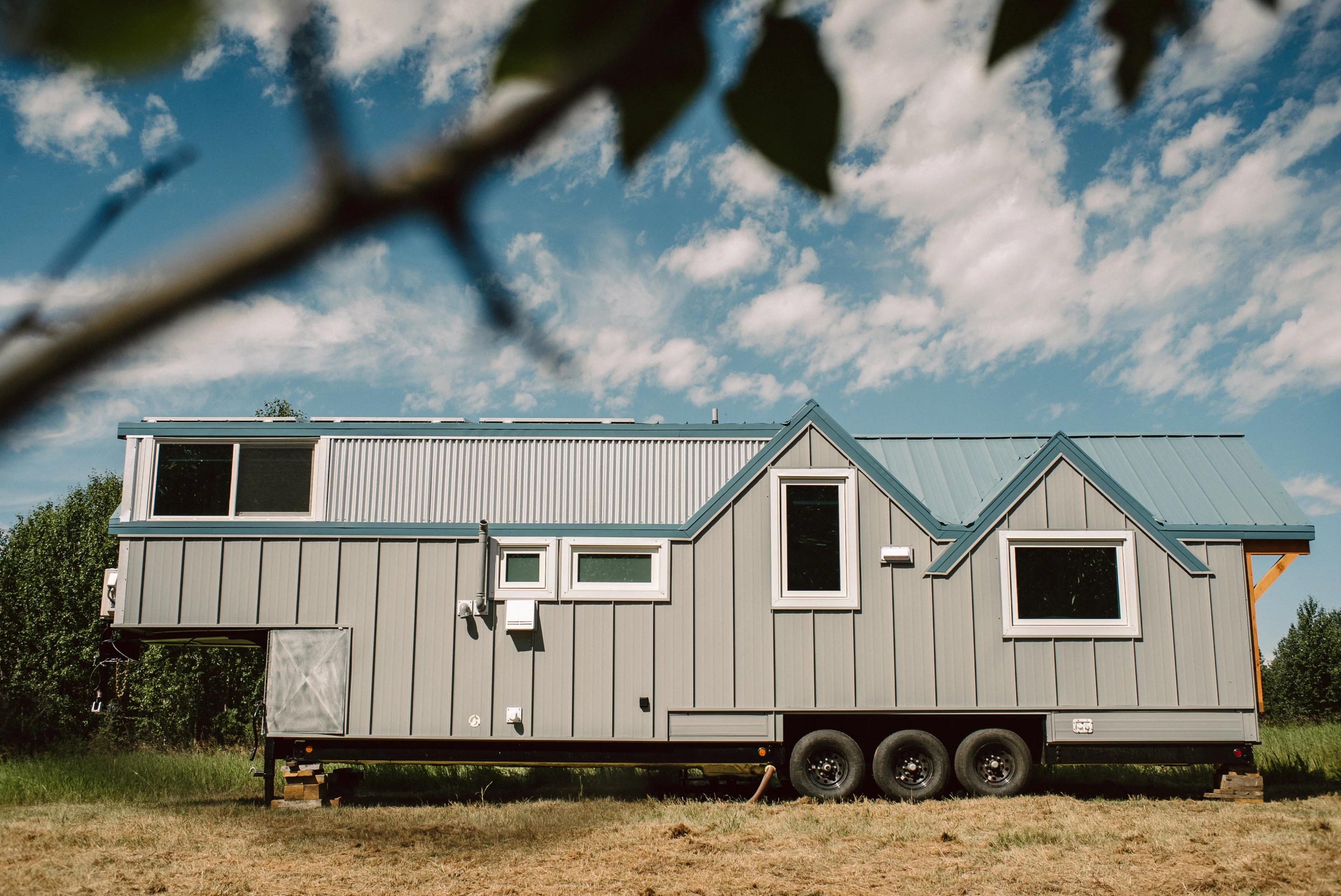 The Macdonald tiny house is based on a triple-axle gooseneck-style trailer