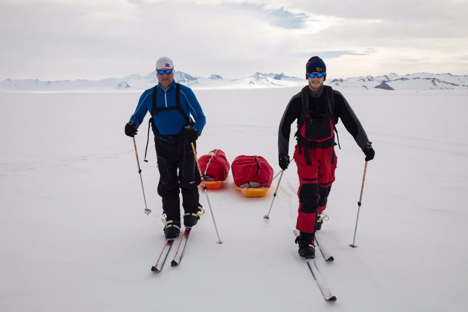 Robert and Barney Swan training for the SPEC walk to the South Pole