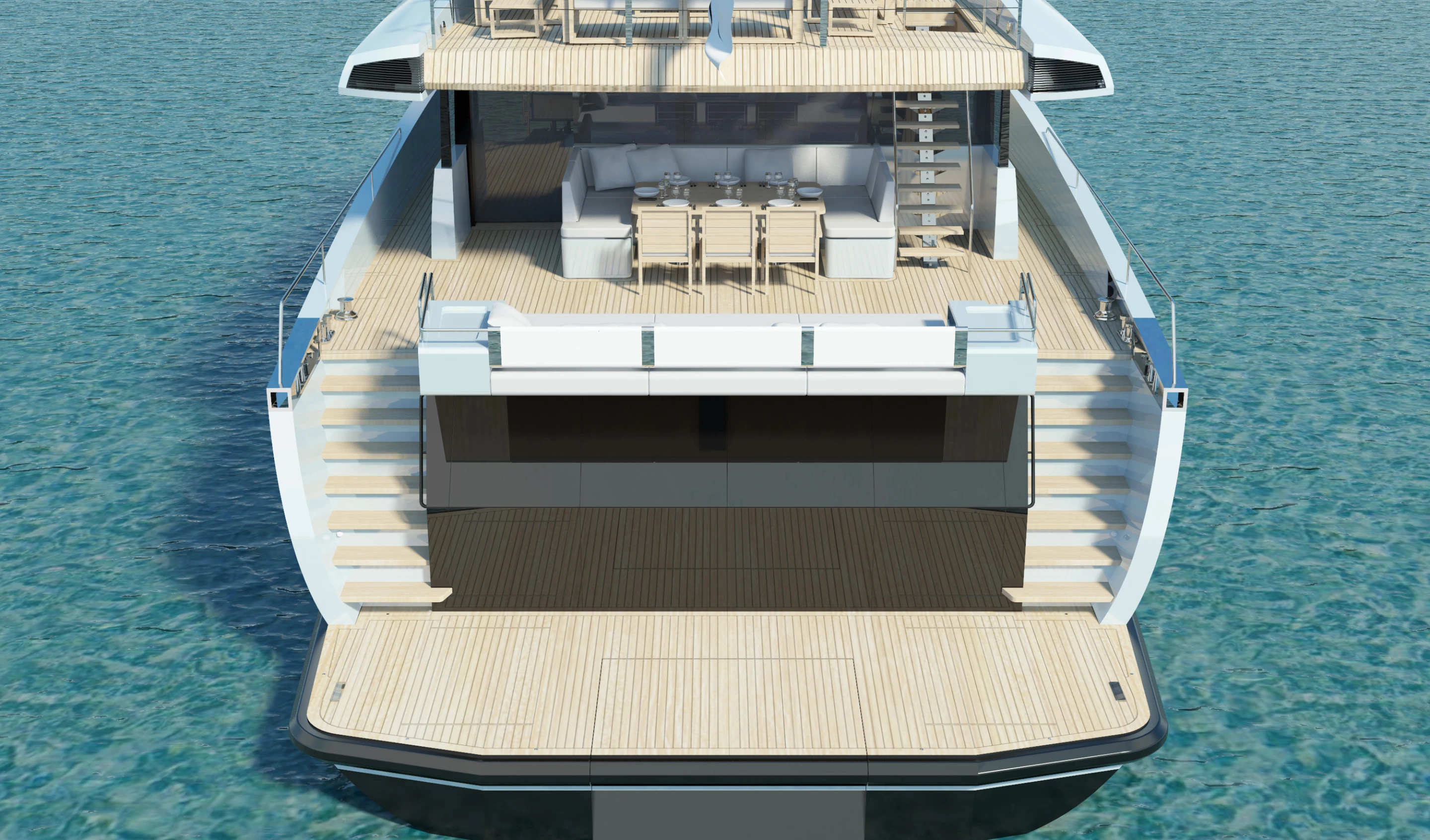 The Wally ACE displacement yacht - rear