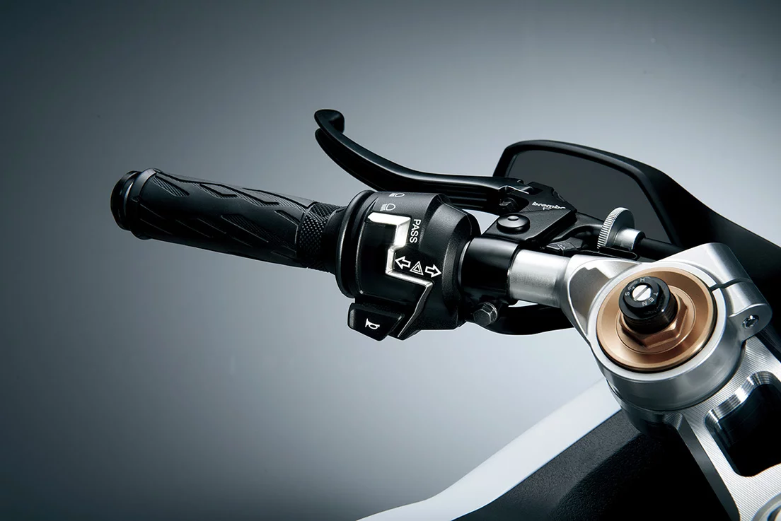 Newly designed switchgear makes it easier to thumb through the bike's functions on the space-age dash