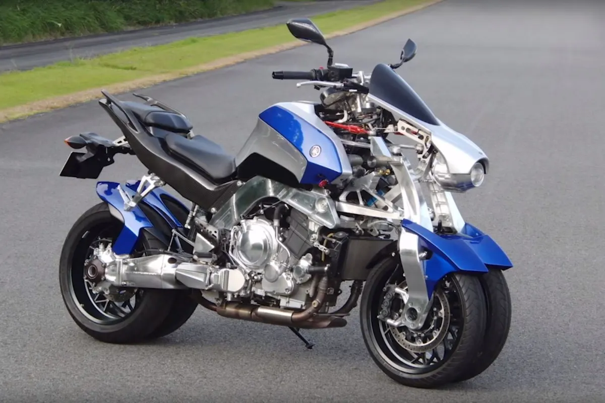 The OR2T research and development prototype is a display of Yamaha's leaning multi-wheeled suspension technology