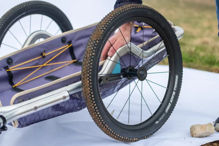 The elastomer shocks provide up to 45 mm of suspension travel
