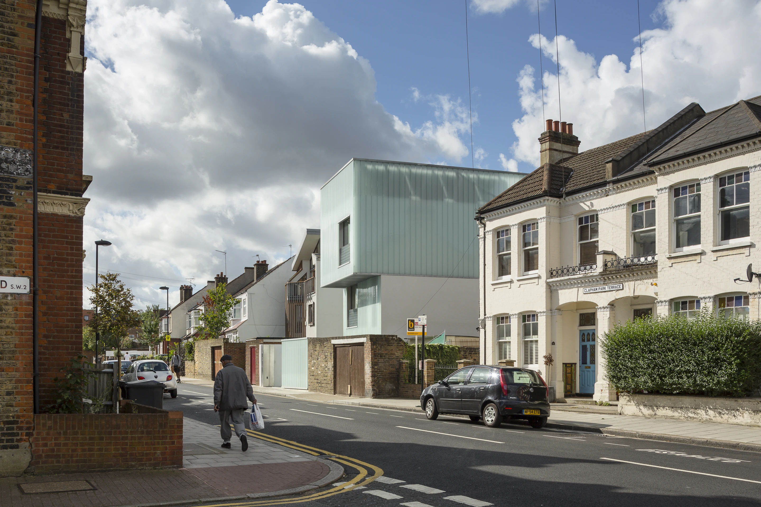 Slip House, by UK-based Carl Turner Architects, fits neatly between a row of terraced houses in Brixton, London