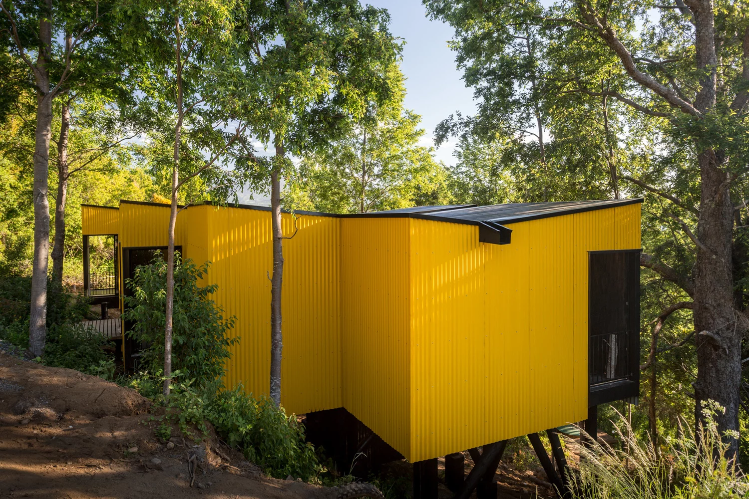 Yellow House is distinguished by its bright yellow façade