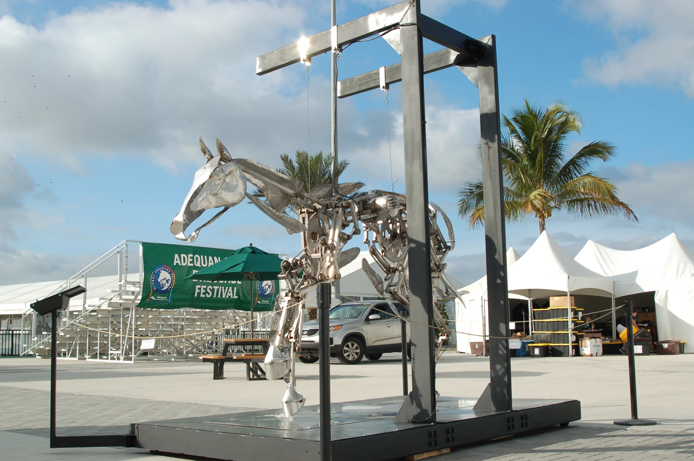 Adrian began work on the project in 2013, after having built a series of non-moving horse sculptures over the previous four years (Photo: Adrian Landon)