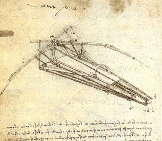 Leonardo Da Vinci’s famous flying machine sketch