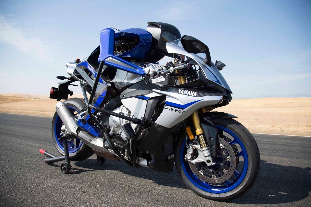 The Motobot is a robot autonomously riding an R1 superbike, and Yamaha suggests that by 2020 it will be able to contest nine-times MotoGP World Champion Valentino Rossi on the race track