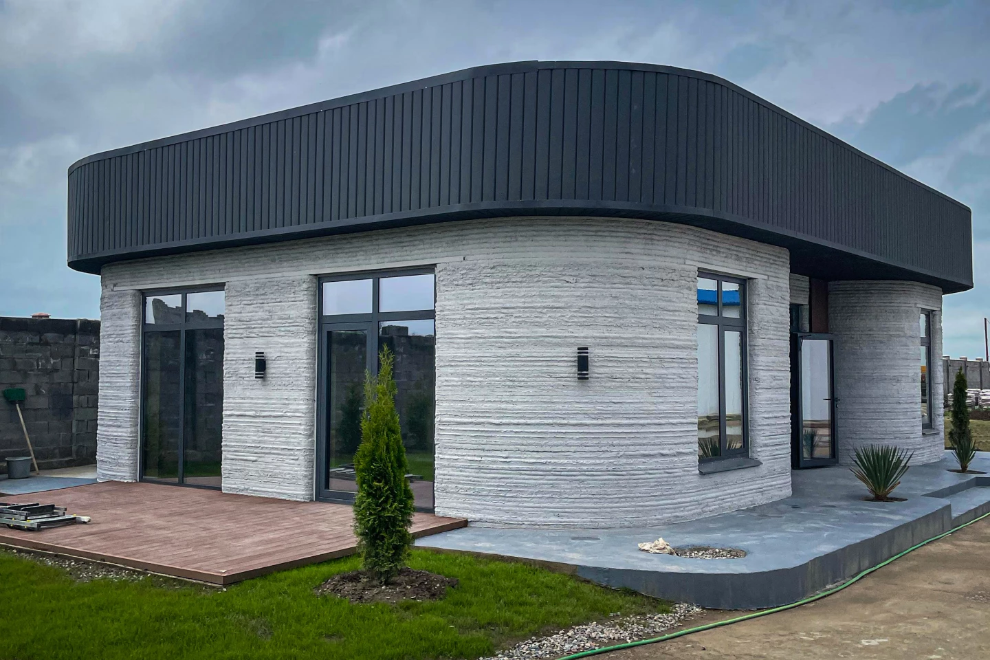 The 3D-printed house was created using COBOD's BOD2 3D printer