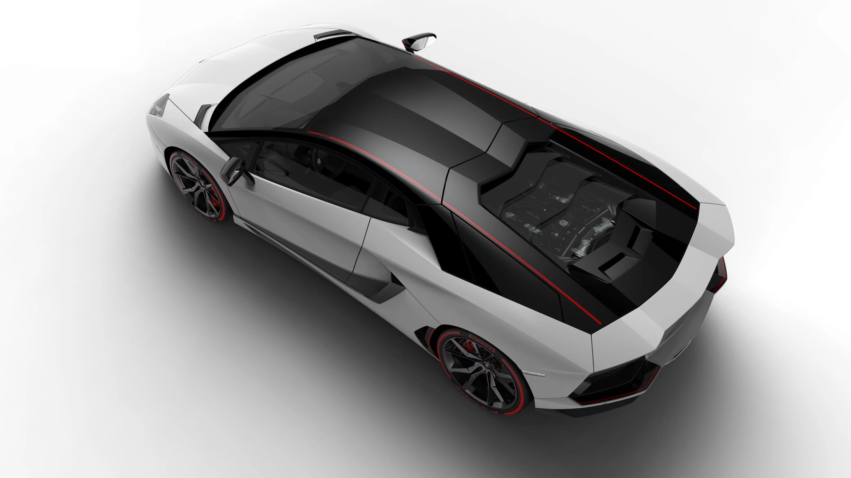 There are two different paint layouts available for the Aventador