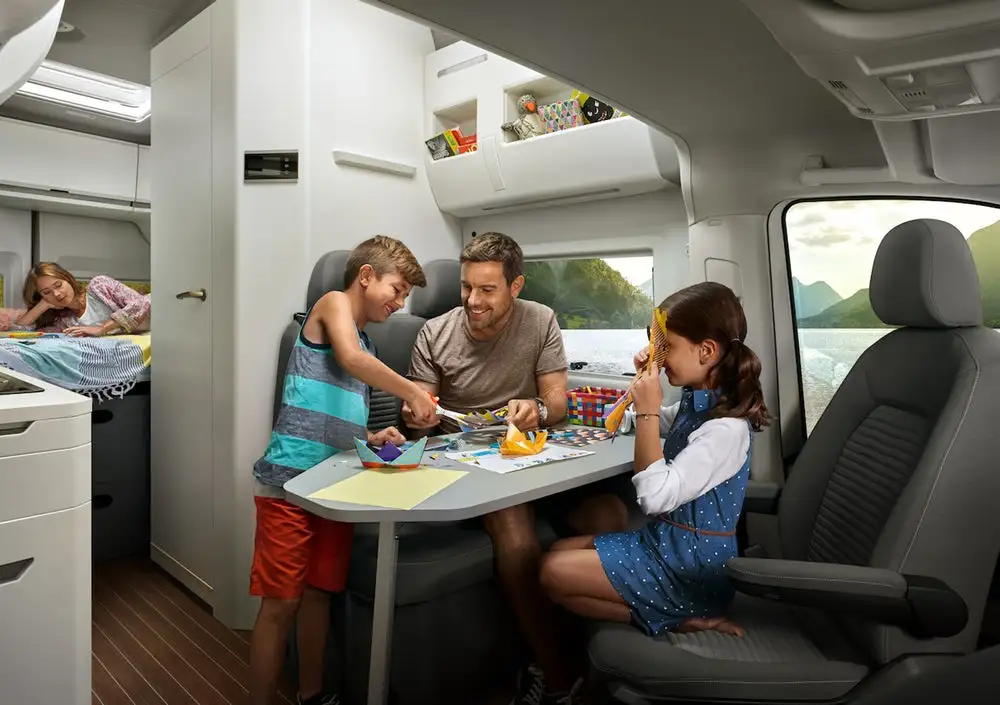 VW Grand California dining/living lounge