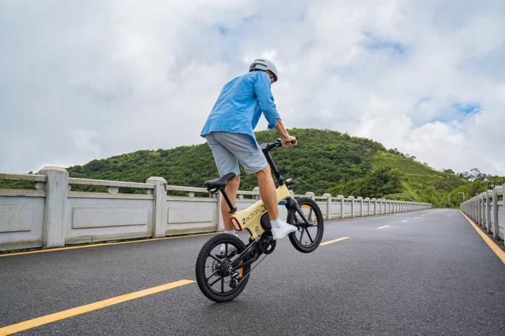 The Zectron folding ebike can be optioned with dual batteries for up to 150 miles of Level 1 pedal assist, or 70 miles on throttle only