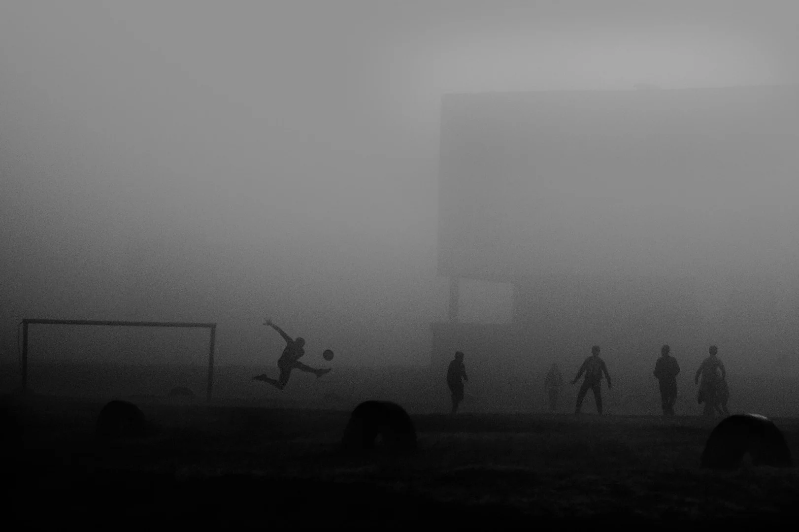 A foggy game of football