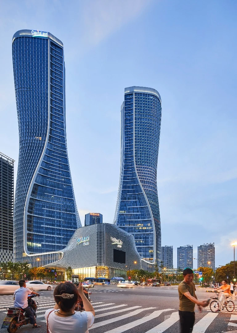 Runner up Raffles City Hangzhou, by UNStudio, is meant to be reminiscent of the movement of a river