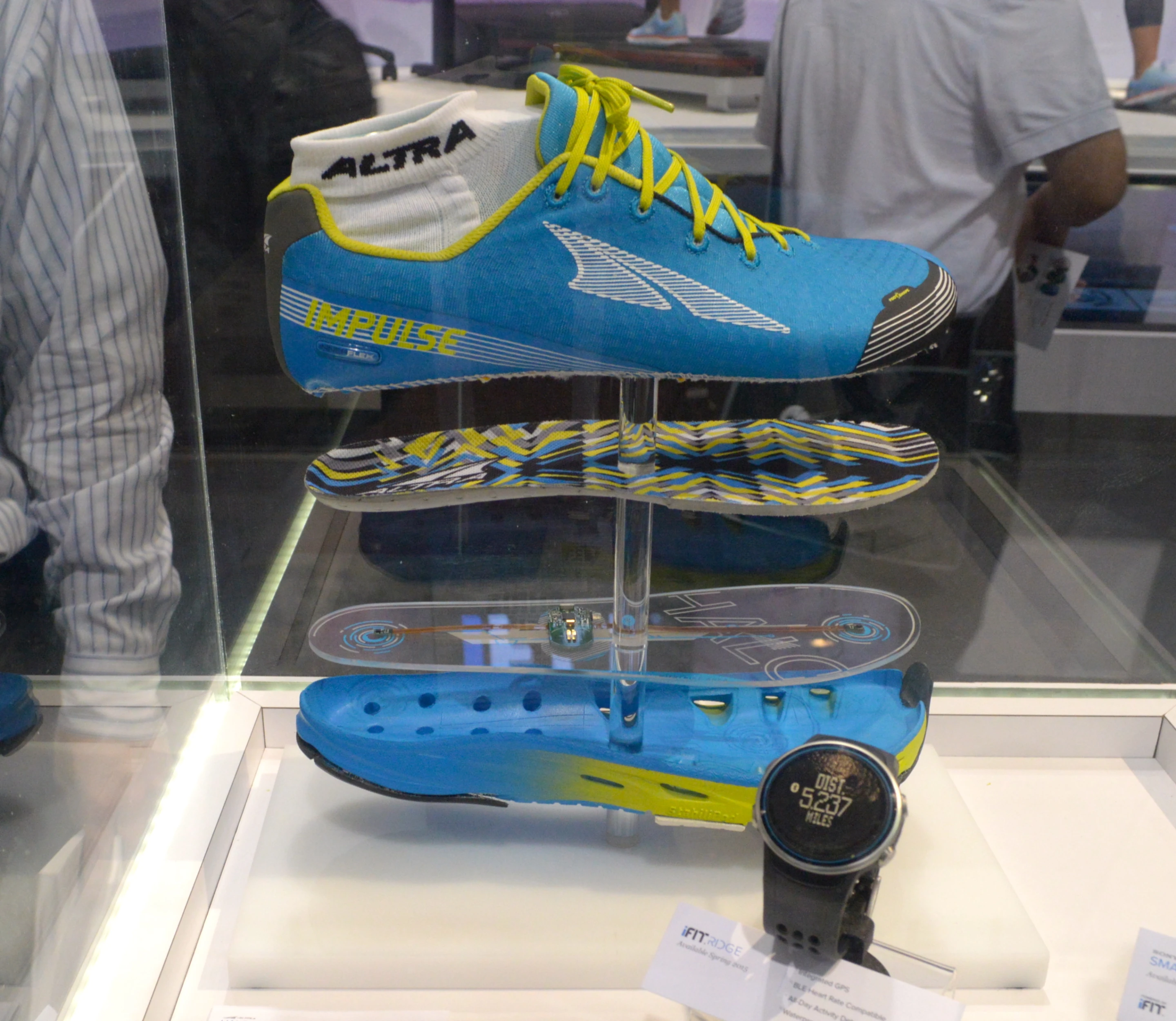 iFit shows the Altra Halo smartwatch-connected running shoes at CES 2015 (Photo: C.C. Weiss/Gizmag)