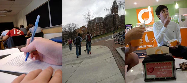 Three of the photos taken automatically by the lifeblogging app during the study