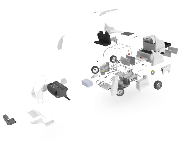 Exploded view of the Bug-E concept