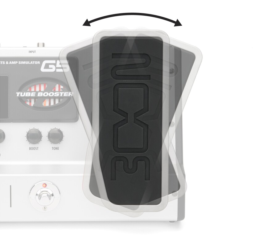 The G5's 3D Z-pedal offers players the familiar up and down expression control, but the pedal can also be moved from side to side and each axis can be assigned up to four parameters