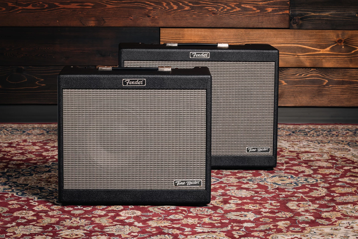 Fender's own FR cabinets offer 1,000 watts of power, with EQ controls and fold-out angle stands