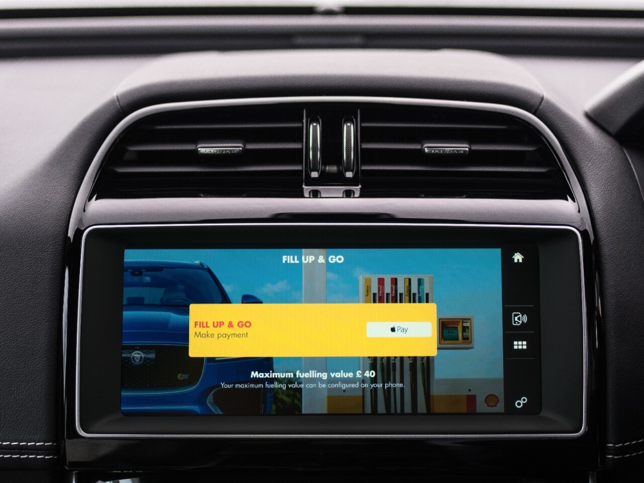 A look at the Shell app in a Jaguar