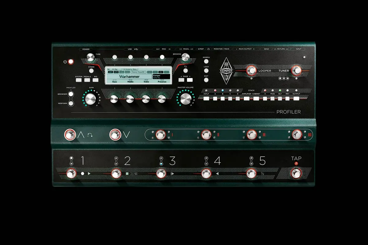 The Profiler Stage comes preloaded with hundreds of profiled guitar amplifiers, "created under perfect conditions in professional studios worldwide"