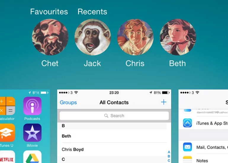 You can change the contacts that appear here