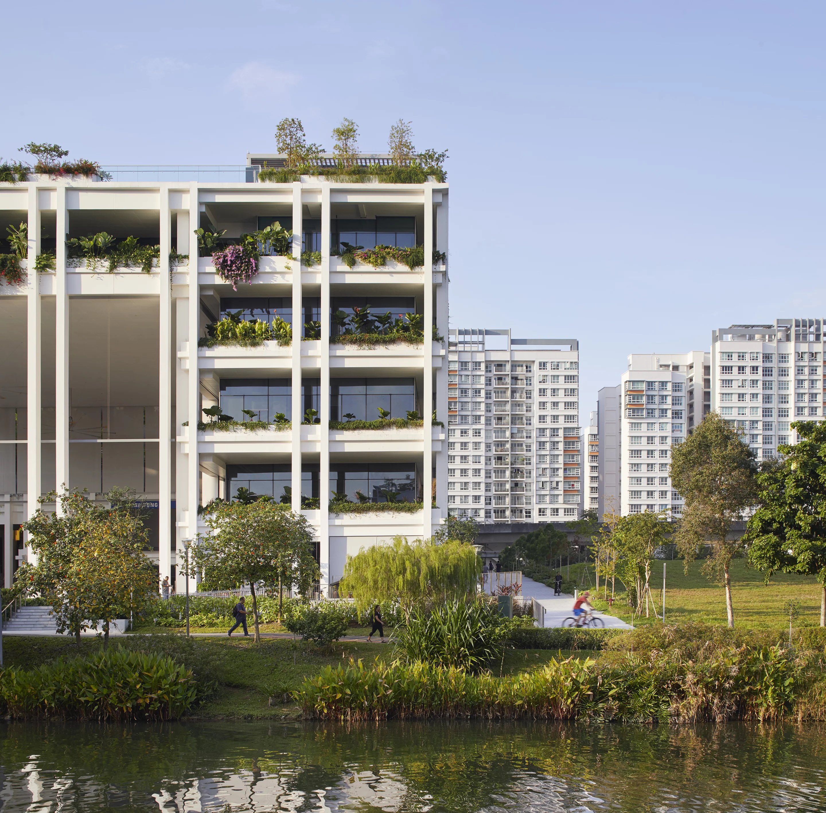 Oasis Terraces borders a waterway