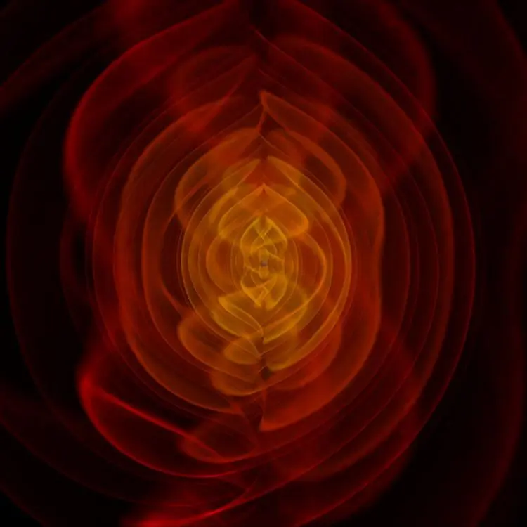 Numerical simulation of merging black holes (Image: NASA/C. Henze)