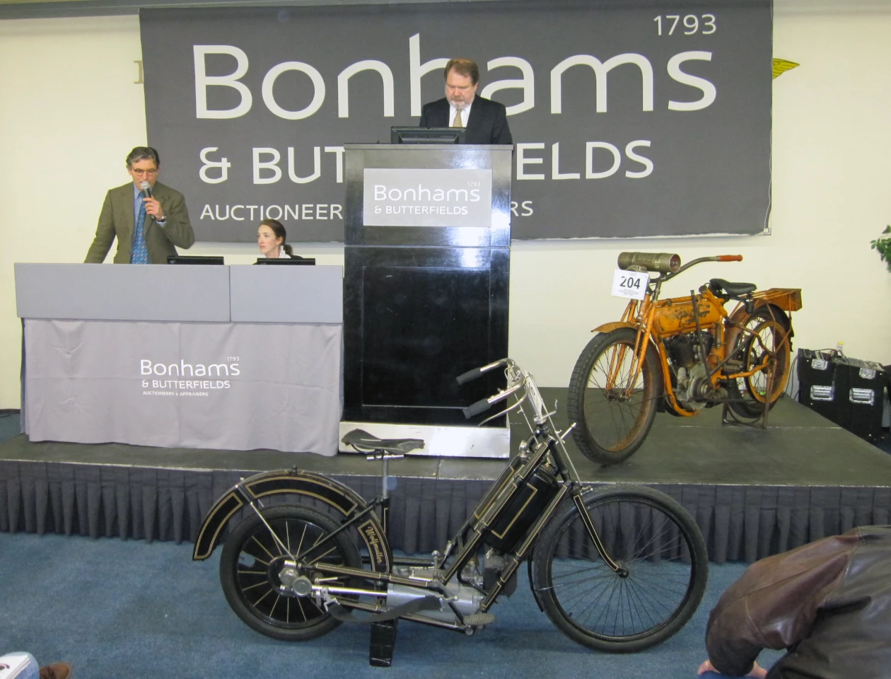 Manufactured in Germany, the Hildebrand & Wolfmüller is of the utmost historical significance as the first powered two-wheeler to enter series production, and is the first such vehicle to which the name ‘motorcycle’ (motorrad in German) was ever applied. This 1894/1895 Hildebrand & Wolfmüller sold for US$161,000 at Bonhams’ Las Vegas sale in January 2011. Pic: Somer Hooker