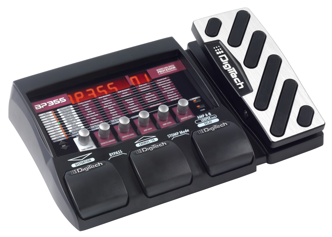 Players are offered a choice of 20 amps, 17 speaker cabinets and over 70 effects, including various distortion pedals, flangers, phasers, envelope filters, compressors, delays and pitch shifters