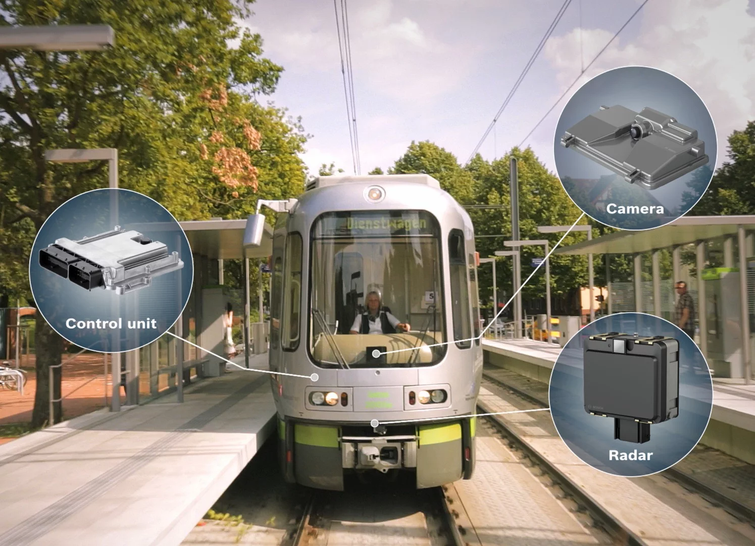 Bosch Engineering adapted the tram system from its automotive technology, which has been in production for some time