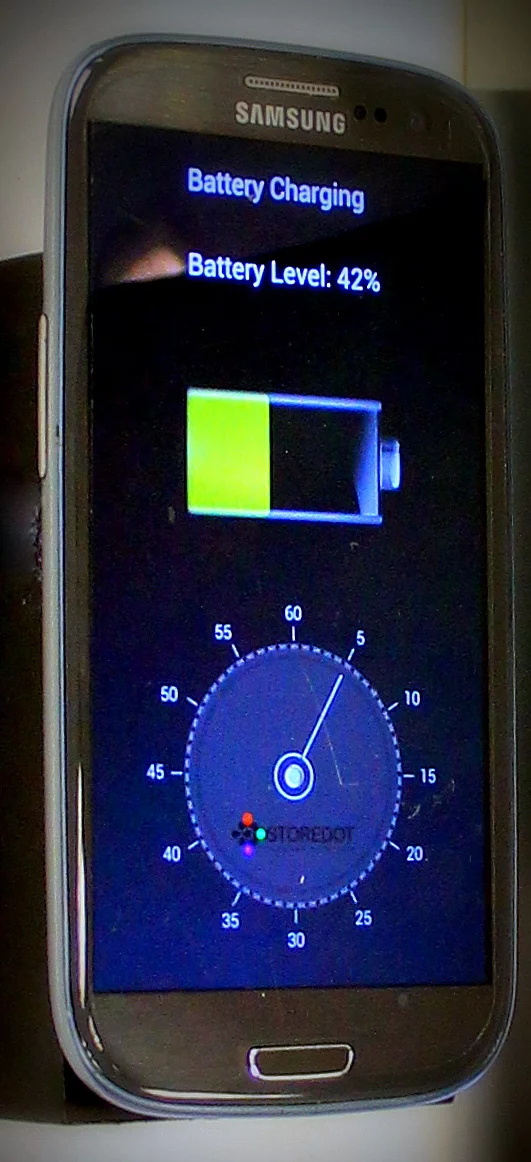 The capacity of the prototype battery is of about 2000 mAh, about the same as a standard smartphone battery (Photo: StoreDot)