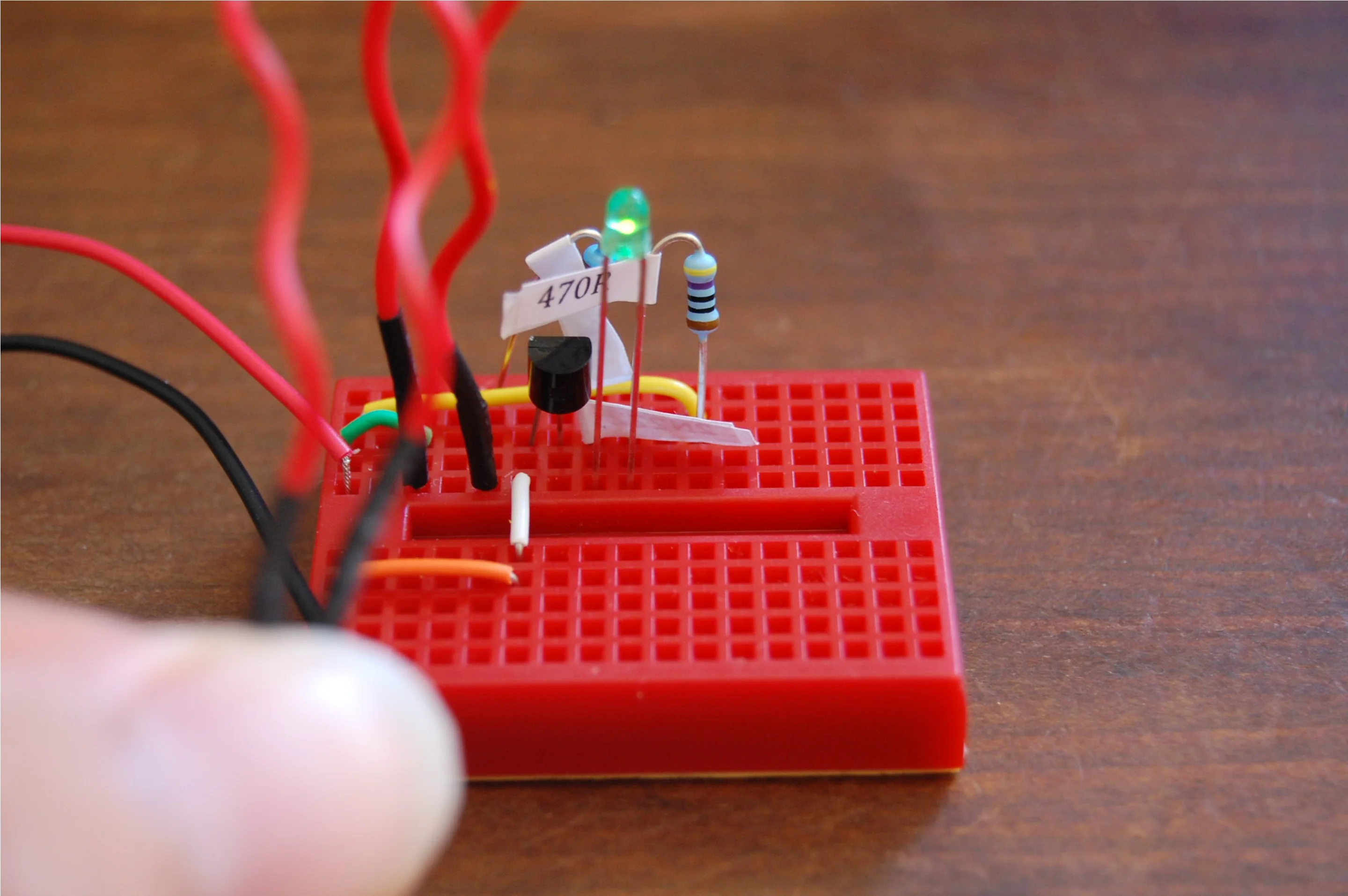 In this experiment, a basic touch switch has been created