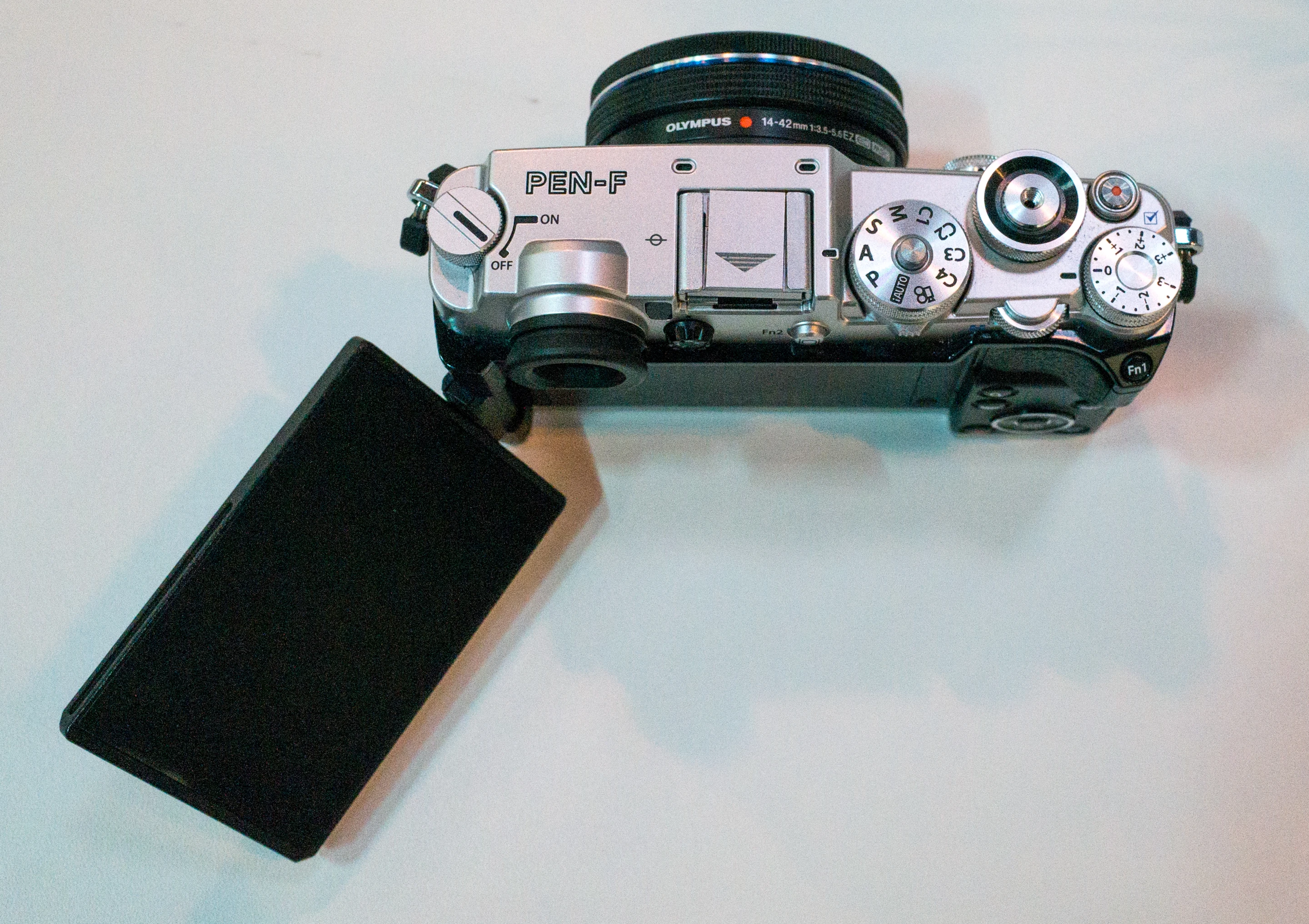 The articulated rear monitor on the Olympus PEN-F